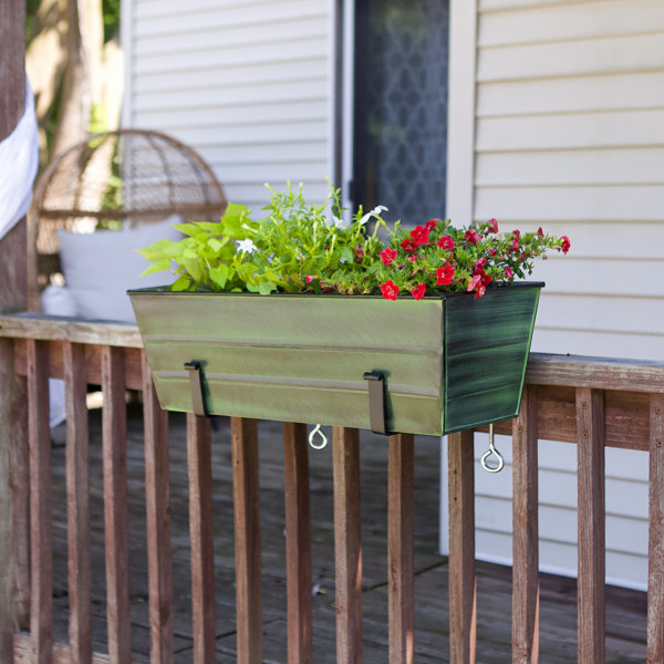 Latitude Run® Galvanized Steel Railing Planter Wayfair